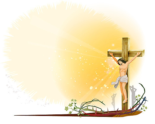 전신 기독교 종교 백그라운드 십자가 일러스트 매달리기 한명 믿음 예수 가시 덩굴 국내일러스트 AI파일 식물 1 감정 모션 사람 신_종교 파일형식 벡터