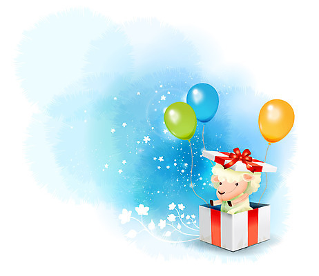 동물 리본 기독교 종교 백그라운드 일러스트 선물 사람없음 선물상자 상자 믿음 양 풍선 국내일러스트 AI파일 감정 포유류 파일형식 벡터