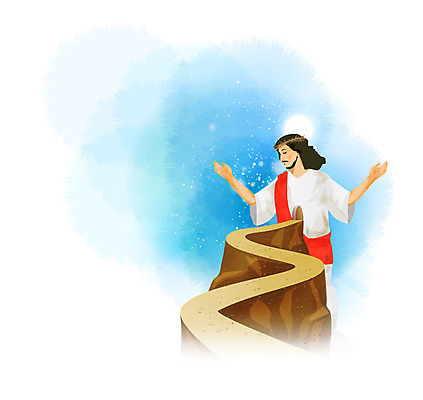 기독교 종교 길 백그라운드 일러스트 한명 서기 상반신 문 믿음 예수 오솔길 국내일러스트 AI파일 1 감정 모션 사람 신_종교 파일형식 벡터