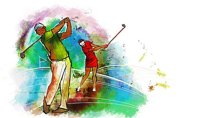 전신 PSD 모자 여자 남자 스포츠 포즈 백그라운드 골프 일러스트 모션 운동선수 서기 들기 사람 경기 성인 두명 운동복 운동 골프채 자신감 목표 스윙 열정 성인만 국내일러스트 잡화 옷 감정 컨셉 골프용품 건강 구기 파일형식