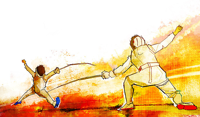 전신 PSD 스포츠 포즈 백그라운드 올림픽 일러스트 모션 운동선수 서기 사람 경기 성인 두명 운동복 운동 자신감 칼 목표 열정 펜싱 성인만 국내일러스트 옷 감정 컨셉 건강 파일형식