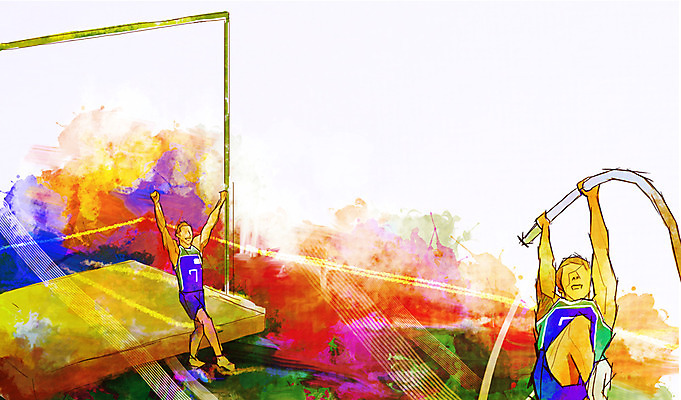 전신 PSD 남자 스포츠 포즈 백그라운드 올림픽 일러스트 모션 운동선수 서기 사람 경기 성인 두명 운동복 운동 매트 자신감 장대 목표 열정 높이뛰기 장대높이뛰기 남자만 성인남자만 성인만 국내일러스트 옷 감정 컨셉 건강 육상스포츠 파일형식