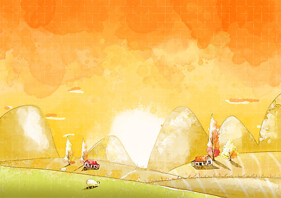 PSD 나무 식물 동물 구름 건축물 사계절 계절 백그라운드 일러스트 자연 하늘 주택 따뜻함 풍경 초원 사람없음 태양 노을 가을풍경 일몰 가을 양 자연백그라운드 가을배경 국내일러스트 자연요소 건축 포유류 건물 생태계 파일형식 가을_계절