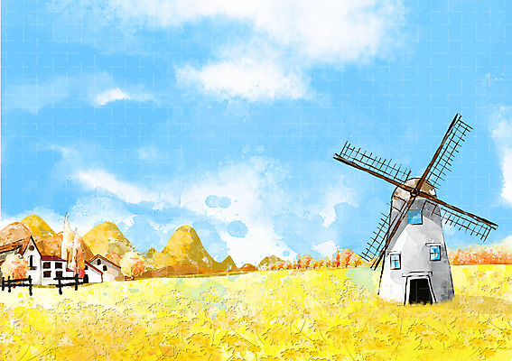 PSD 나무 식물 구름 시설물 건축물 사계절 계절 백그라운드 일러스트 자연 하늘 주택 따뜻함 풍경 초원 사람없음 울타리 가을풍경 풍차 가을 자연백그라운드 가을배경 국내일러스트 자연요소 건축 건물 담장 생태계 파일형식 가을_계절