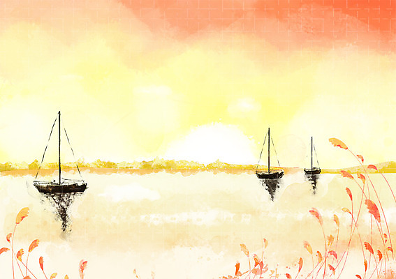 PSD 나무 식물 구름 사계절 계절 호수 백그라운드 일러스트 자연 하늘 따뜻함 갈대 풍경 초원 사람없음 강 가을풍경 가을 자연백그라운드 선박 가을배경 국내일러스트 자연요소 수상교통 생태계 파일형식 가을_계절