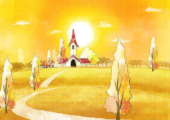 PSD 나무 식물 구름 건축물 사계절 계절 길 백그라운드 일러스트 자연 하늘 주택 따뜻함 풍경 초원 사람없음 태양 노을 가을풍경 일몰 가을 오솔길 자연백그라운드 가을배경 국내일러스트 자연요소 건축 건물 생태계 파일형식 가을_계절