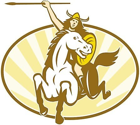 EPS 해외이미지 창 일러스트 그래픽 승차 복고 신화 방패 전사 라이더 아마존 해외202004 해외일러스트 무기 모션 파일형식 벡터 이미지허브