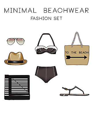 JPG 해외이미지 패션 가방 일러스트 사람없음 비키니 선글라스 팻말 샌들 비치타올 엘리먼트 파나마모자 해외일러스트 모자_잡화 잡화 수영복 안경 신발 프레임 수건 파일형식 이미지허브