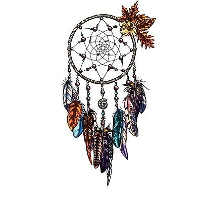 EPS 해외이미지 전통 꽃 잎 일러스트 사람없음 장식 꿈 깃털 부적 드림캐쳐 해외202004 해외일러스트 식물 파일형식 벡터 이미지허브