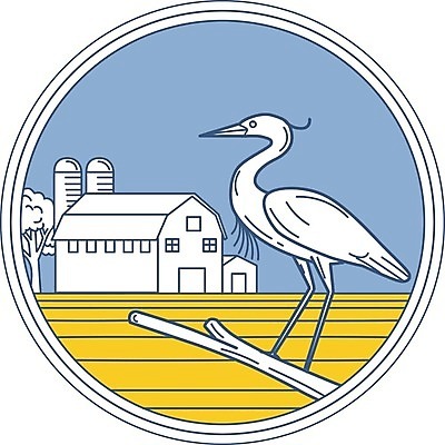 EPS 해외이미지 나무 동물 야생동물 일러스트 조류 앉기 그래픽 농장 나뭇가지 원형 왜가리 기중기 복고 외양간 사일로 해외202004 해외일러스트 도형 식물 농업 모션 중장비 파일형식 벡터 이미지허브