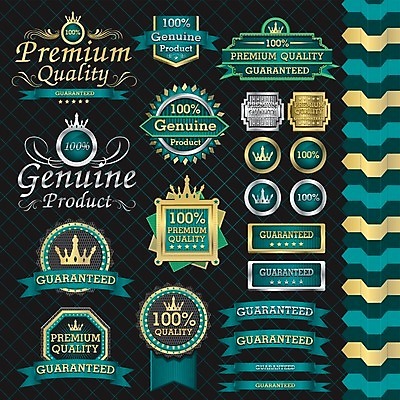 EPS 해외이미지 스티커 일러스트 사람없음 세트 라벨 빈티지 청록색 해외202004 해외일러스트 컬러 컨셉 프레임 파일형식 벡터 이미지허브