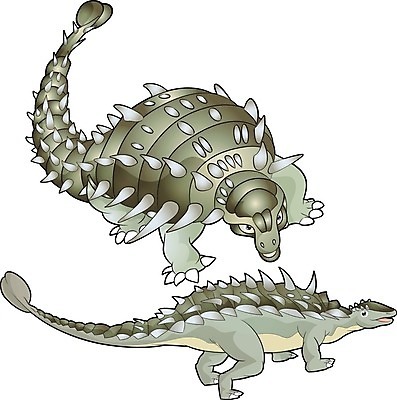 EPS 해외이미지 동물 두마리 일러스트 사람없음 귀여움 회색 공룡 쥬라기 해외202004 안킬로사우루스 해외일러스트 컬러 컨셉 2 파충류 파일형식 벡터 이미지허브