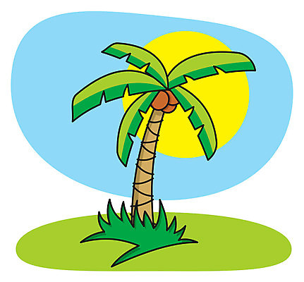 EPS 해외이미지 나무 섬 일러스트 손바닥 태양 만화 코코넛 해외202004 해외일러스트 자연요소 식물 손 과일 파일형식 벡터 이미지허브