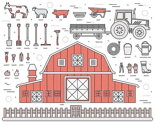 EPS 해외이미지 식물 밭 토마토 채소 과일 일러스트 호박 주택 건강 풍경 사람없음 초록색 울타리 농가 정원 목장 인포그래픽 풍차 시골 신선 양 돼지 소 볏짚 사과 농부 만화 밀 삽 유기농 대문 수탉 내추럴 외양간 쇠스랑 엘리먼트 해외202004 해외일러스트 직업 웰빙 컬러 농업 포유류 곡류 건물 담장 농장 문 닭 짚 수컷 파일형식 벡터 이미지허브