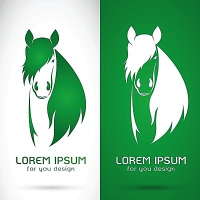 EPS 해외이미지 디자인 배너 얼굴 일러스트 사람없음 초록색 말_동물 심볼 그림 해외202004 해외일러스트 컬러 포유류 신체부위 파일형식 벡터 이미지허브