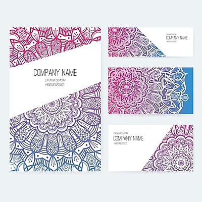 EPS 해외이미지 템플릿 디자인 배너 백그라운드 컨셉 꽃무늬 일러스트 비즈니스 명함 장식 세트 공백 수확 화려 그림 레이아웃 복고 엘리먼트 해외202004 해외일러스트 꽃 무늬 농업 파일형식 벡터 이미지허브