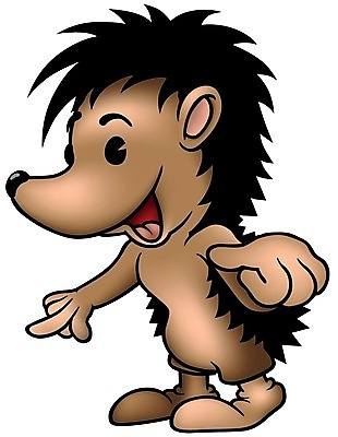 EPS 해외이미지 클립아트 동물 캐릭터 일러스트 포유류 서기 갈색 가리킴 가시 숲 만화 자르기 그림 코믹 손그림 고슴도치 해외202004 해외일러스트 일러캐릭터 컬러 모션 손짓 파일형식 벡터 이미지허브