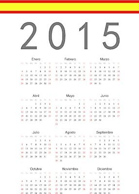 EPS 해외이미지 템플릿 디자인 계절 종이 일러스트 이벤트 그래픽 빨간색 숫자 노란색 다이어리 달력 깃발 시간 신용카드 일주일 날짜 스페인 연도 심플 페이지 2015년 월 기본 스페인어 엘리먼트 해외202004 해외일러스트 문자 유럽 컬러 금융 사무용품 파일형식 벡터 이미지허브