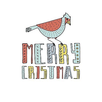 EPS 해외이미지 디자인 백그라운드 크리스마스 일러스트 조류 타이포그라피 사람없음 축하 레터링 해외202004 해외일러스트 동물 문자 기념일 컨셉 파일형식 벡터 이미지허브
