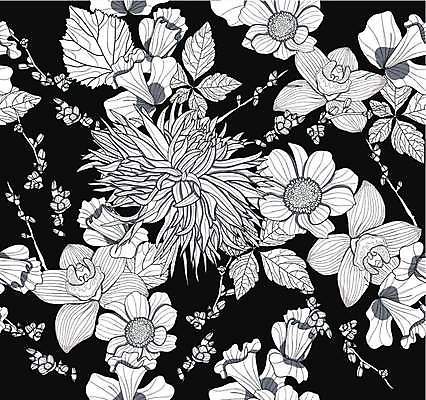 EPS 해외이미지 디자인 꽃잎 꽃 분홍색 백그라운드 꽃무늬 패턴 곡선 일러스트 벽지 추상 미술 그래픽 장식 여름 검은색 어둠 봄 수확 벚꽃 직물 화려 난초 우아함 인쇄 달리아 타일 그림 질감 윤곽 공상 엘리먼트 작약 지속성 스타일 해외202004 해외일러스트 식물 계절 선 컬러 컨셉 무늬 농업 문화예술 파일형식 벡터 이미지허브