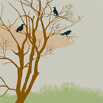 EPS 해외이미지 나무 식물 줄기 섬 백그라운드 일러스트 자연 조류 풍경 목재 초록색 물 강 갈색 검은색 나뭇가지 엽서 까마귀 동물상 해외202004 해외일러스트 자연요소 동물 컬러 재료 조형물 편지 생태계 파일형식 벡터 이미지허브