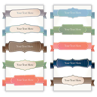 EPS 해외이미지 리본 스티커 일러스트 사람없음 세트 라벨 공백 해외202004 해외일러스트 프레임 파일형식 벡터 이미지허브