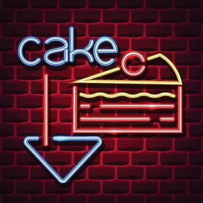 EPS 해외이미지 백그라운드 일러스트 간판 타이포그라피 사람없음 빛 케이크 분위기 심볼 네온 해외202004 해외일러스트 문자 컨셉 디저트 파일형식 벡터 이미지허브