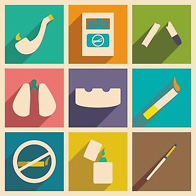 EPS 해외이미지 일러스트 흡연 담배 사람없음 세트 컬러풀 손상 금지 허파 심플 금연 담배꽁초 재떨이 라이터 담뱃대 담배갑 흡연금지 해외202004 해외일러스트 캠페인 컬러 컨셉 호흡기관 사회이슈 파일형식 벡터 이미지허브