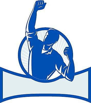 EPS 해외이미지 배너 남자 일러스트 노동자 그래픽 주먹 복고 판매원 해외202004 해외일러스트 직업 모션 사람 파일형식 벡터 이미지허브