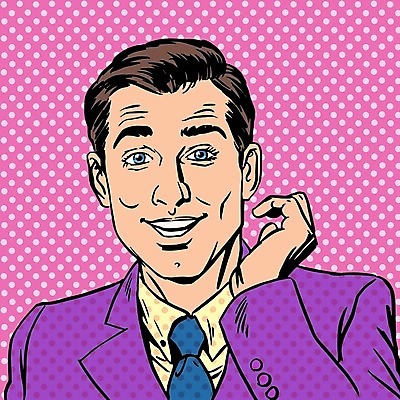 EPS 해외이미지 남자 일러스트 한명 정장 손짓 상반신 성인 비즈니스맨 복고 팝아트 카툰스타일 성인남자한명만 해외202004 해외일러스트 1 옷 비즈니스 모션 사람 직장인 그림 남자한명만 성인남자만 파일형식 벡터 이미지허브