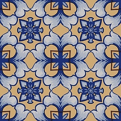 EPS 해외이미지 디자인 백그라운드 패턴 일러스트 벽지 추상 파란색 갈색 노란색 검은색 흰색 포르투갈 타일 복고 정사각형 스페인어 해외202004 해외일러스트 도형 유럽 컬러 무늬 파일형식 벡터 이미지허브