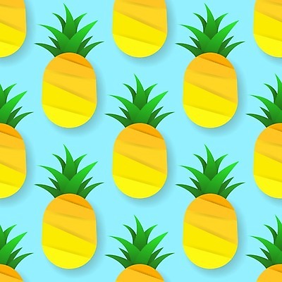 EPS 해외이미지 백그라운드 패턴 일러스트 사람없음 노란색 파인애플 해외202004 해외일러스트 컬러 무늬 과일 열대과일 파일형식 벡터 이미지허브