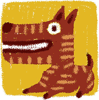 EPS 해외이미지 동물 행복 새끼 일러스트 반려동물 개 크레파스 게으름 해외202004 해외일러스트 감정 컨셉 포유류 학용품 파일형식 벡터 이미지허브