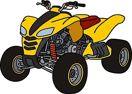 EPS 해외이미지 일러스트 사람없음 노란색 오토바이 4륜바이크 해외202004 해외일러스트 컬러 바이크 파일형식 벡터 이미지허브