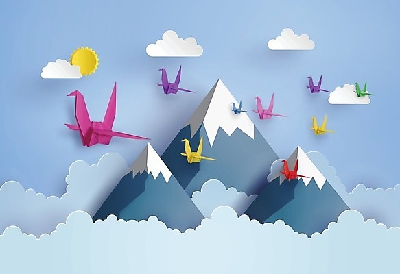 EPS 해외이미지 모양 동물 전통 아시아 종이 일러스트 조류 하늘 미술 장식 평화 일본 심볼 오브젝트 기중기 비둘기 종이접기 해외202004 해외일러스트 나라 컨셉 문화예술 중장비 접기 파일형식 벡터 이미지허브