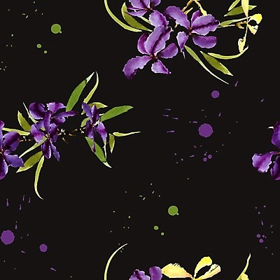 EPS 해외이미지 꽃잎 꽃 줄기 백그라운드 잎 꽃무늬 일러스트 수채화 사람없음 파란색 붓꽃 회복 해외202004 해외일러스트 식물 컬러 컨셉 무늬 파일형식 벡터 이미지허브