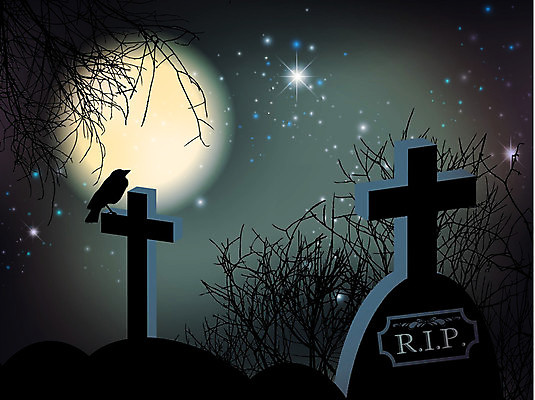 EPS 해외이미지 일러스트 야외 어둠 할로윈 달 죽음 무덤 야간 신비 무서움 비석 묘사 기념물 해외202004 해외일러스트 자연요소 감정 컨셉 파일형식 벡터 이미지허브