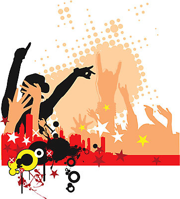 EPS 해외이미지 여자 남자 실루엣 별 음악 백그라운드 일러스트 사람 장식 청춘 파티 댄서 춤 그룹 DJ 클럽 디스코 사춘기 해외202004 해외일러스트 자연요소 직업 컨셉 문화예술 촬영기법 이벤트 파일형식 벡터 이미지허브