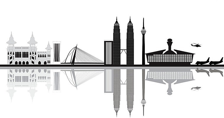 EPS 해외이미지 실루엣 여행 일러스트 건축양식 하늘 도시풍경 사무실 탑 고층빌딩 새벽 도시 도심 역 공항 스카이라인 말레이시아 해외202004 해외일러스트 자연요소 건축물 건축 아시아 비즈니스 교통시설 촬영기법 풍경 빌딩 파일형식 벡터 이미지허브