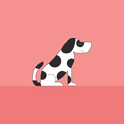 EPS 해외이미지 동물 분홍색 백그라운드 일러스트 반려동물 세트 검은색 흰색 개 그림 고립 충실 해외202004 해외일러스트 컬러 포유류 파일형식 벡터 이미지허브