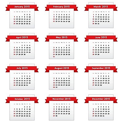 EPS 해외이미지 템플릿 디자인 배너 계절 리본 백그라운드 스티커 일러스트 비즈니스 추상 새로움 빨간색 숫자 라벨 회색 달력 흰색 시간 일주일 날짜 12월 4월 6월 9월 11월 5월 연도 활 2015년 일요일 1월 8월 10월 7월 2월 월 금요일 목요일 수요일 월요일 토요일 화요일 해외202004 해외일러스트 문자 컬러 컨셉 무늬 프레임 요일 파일형식 벡터 이미지허브