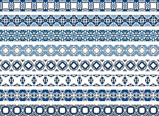 EPS 해외이미지 전통 디자인 선 패턴 일러스트 벽지 추상 장식 파란색 세트 흰색 8 포르투갈 타일 묘사 스페인어 아라베스크 엘리먼트 튀니지 해외202004 해외일러스트 유럽 컬러 무늬 아프리카 숫자 파일형식 벡터 이미지허브