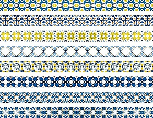 EPS 해외이미지 전통 디자인 선 패턴 오렌지 일러스트 벽지 추상 장식 파란색 세트 노란색 흰색 8 포르투갈 타일 묘사 스페인어 아라베스크 엘리먼트 튀니지 해외202004 해외일러스트 유럽 컬러 무늬 과일 아프리카 숫자 파일형식 벡터 이미지허브