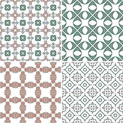 EPS 해외이미지 전통 디자인 패턴 일러스트 벽지 추상 장식 빨간색 초록색 세트 흰색 4 포르투갈 타일 묘사 정사각형 모자이크 스페인어 아라베스크 엘리먼트 튀니지 해외202004 해외일러스트 도형 유럽 컬러 무늬 아프리카 숫자 파일형식 벡터 이미지허브