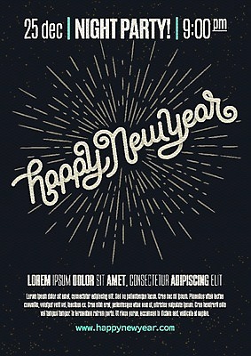 EPS 해외이미지 디자인 포스터 일러스트 타이포그라피 사람없음 검은색 해피뉴이어 레터링 해외202004 해외일러스트 문자 컬러 새해인사 파일형식 벡터 이미지허브