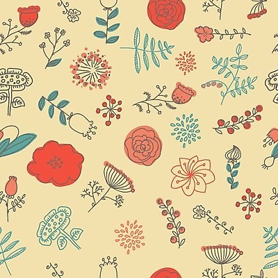 JPG 해외이미지 꽃 잎 패턴 일러스트 사람없음 컬러풀 빈티지 화려 복고 해외202004 해외일러스트 식물 컬러 컨셉 무늬 파일형식 이미지허브