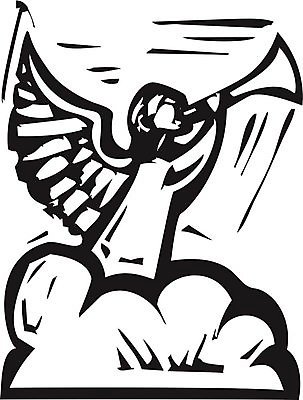 EPS 해외이미지 구름 기독교 종교 크리스마스 일러스트 천사 부활절 축하 트럼펫 천국 목판화 해외202004 해외일러스트 자연요소 기념일 컨셉 금관악기 파일형식 벡터 이미지허브