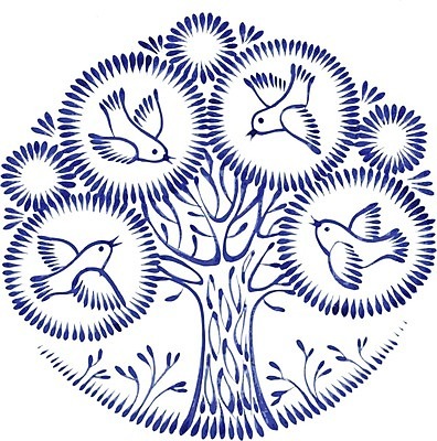 EPS 해외이미지 디자인 꽃 백그라운드 잎 일러스트 조류 수채화 미술 사람없음 파란색 원형 비둘기 해외202004 해외일러스트 도형 식물 동물 컬러 문화예술 파일형식 벡터 이미지허브