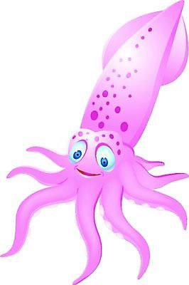 EPS 해외이미지 동물 분홍색 일러스트 생물 사람없음 오징어 그림 카툰스타일 오징어캐릭터 해외202004 해외일러스트 일러캐릭터 캐릭터 컬러 연체동물 수중동물 파일형식 벡터 이미지허브