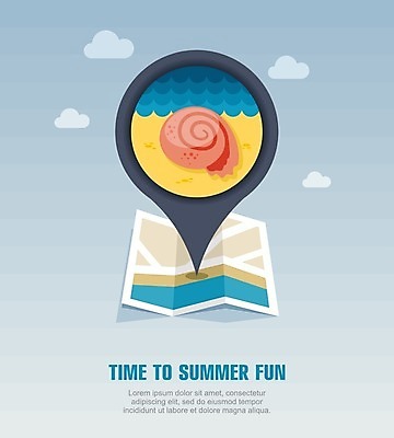 EPS 해외이미지 구름 바다 여행 지도 일러스트 조개 사람없음 여름 여름휴가 바캉스 껍질 조개껍데기 소라 위치 해외202004 해외일러스트 자연요소 계절 휴가 어패류 파일형식 벡터 여름_계절 이미지허브